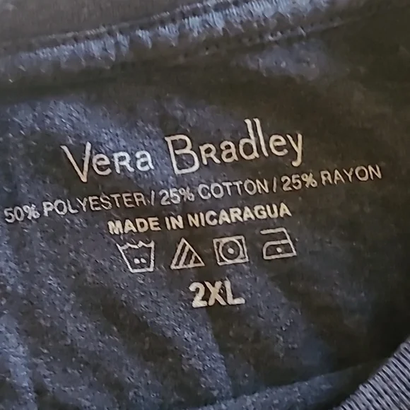 Vera Bradley LS. Prairie floral on Navy Heather size women's 2XL. (#1118)) - Picture 13 of 13